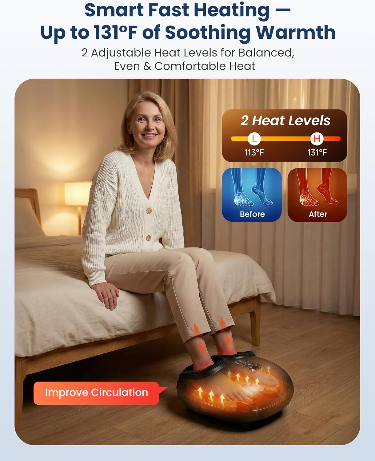 COMFIER 2026 Shiatsu Foot Massager with Heat, FSA Eligible Items Only List