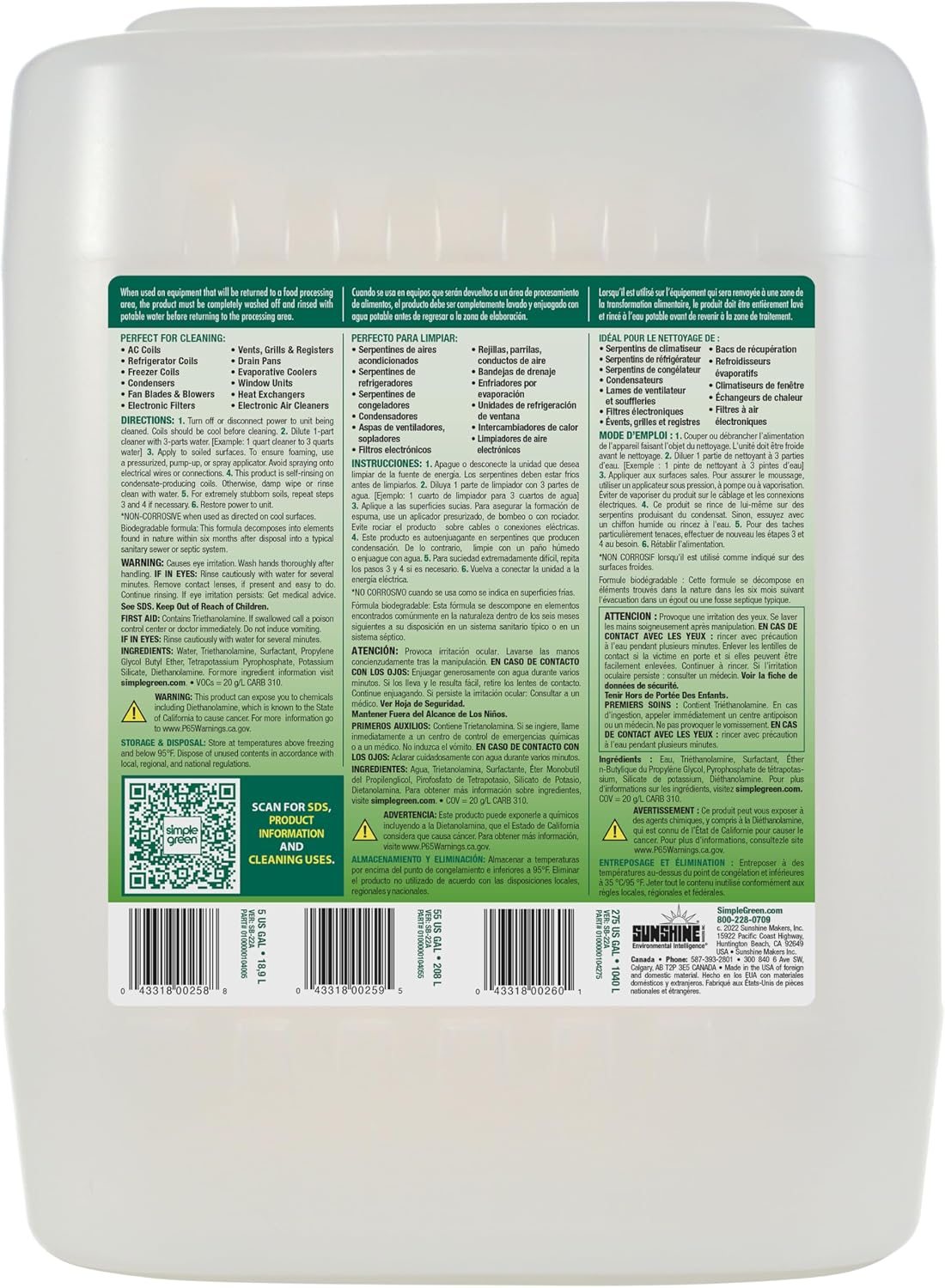 Simple Green Foaming Coil Cleaner 5 Gallon