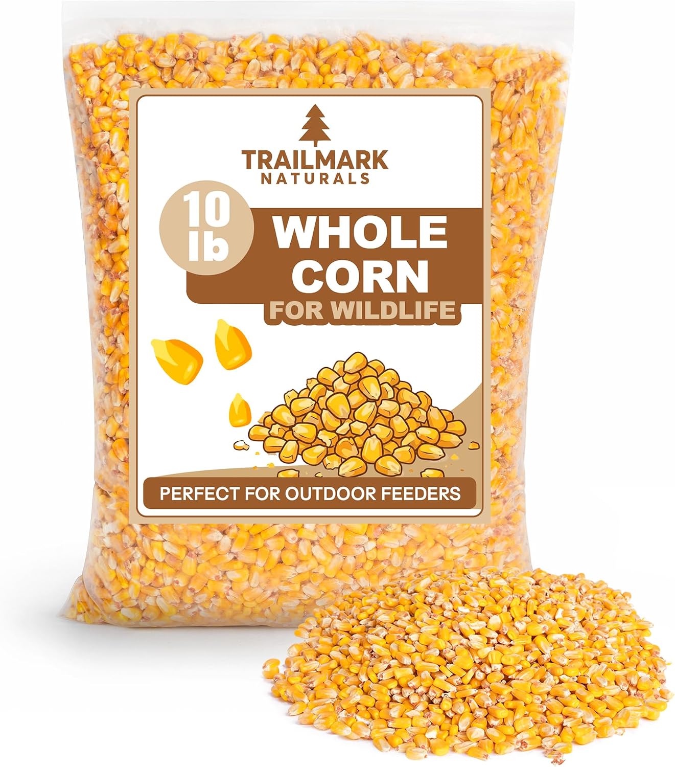 Whole Corn 10 LB– Premium Bird Seed & Wildlife Feed for Ducks, Deer, Squirrels, Chickens, and Turkeys – Grown in USA