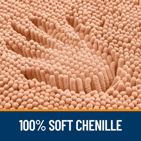 OLANLY Toilet Rugs U-Shaped 24x20, Soft Absorbent Chenille Contour Rugs