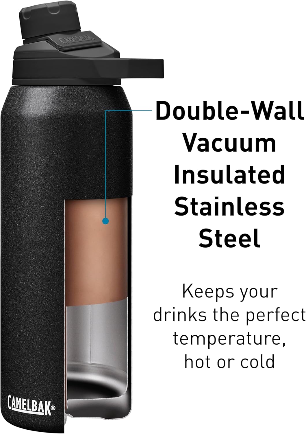 CamelBak Chute Mag Vacuum Insulated Stainless Steel Water Bottle, Magnetic Leak‑Resistant Cap for Everyday Hydration