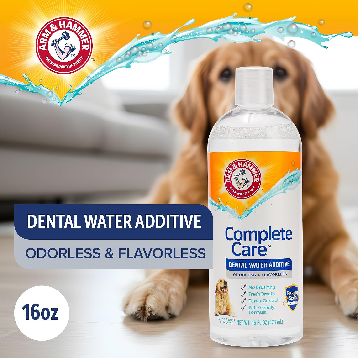 Arm & Hammer Complete Care Dog Dental Water Additive, 16 Fl Oz