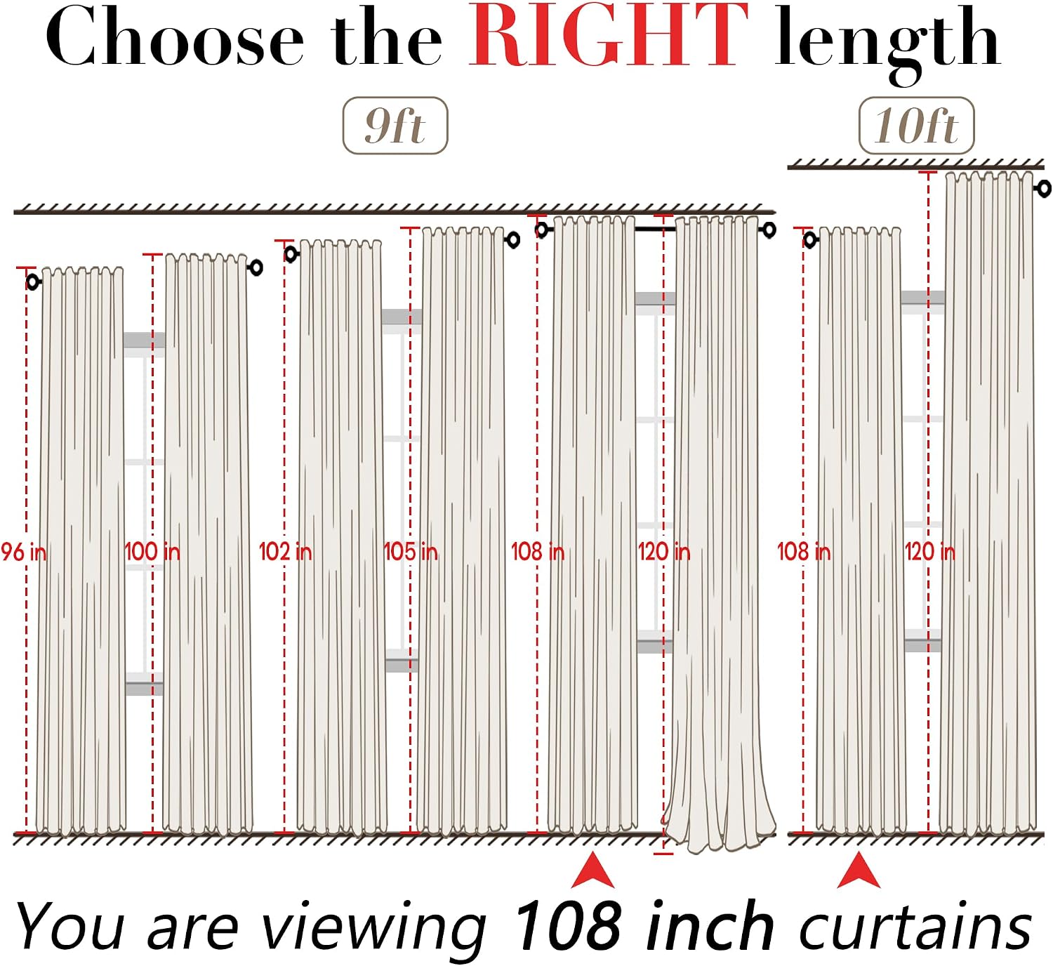 XTMYI 70 Inches Wide Country Curtains for Living Room,Sheer Linen Shabby Chic Curtains for Bedroom Oatmeal 108 Inches Long