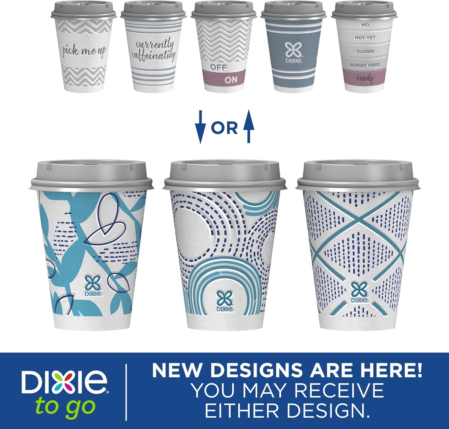 Dixie To Go Paper Coffee Cups With Lids, 12 oz, 156 Count (6 packs of 26 cups), Disposable Insulated Paper Cups for On-The-Go Hot or Cold Beverages