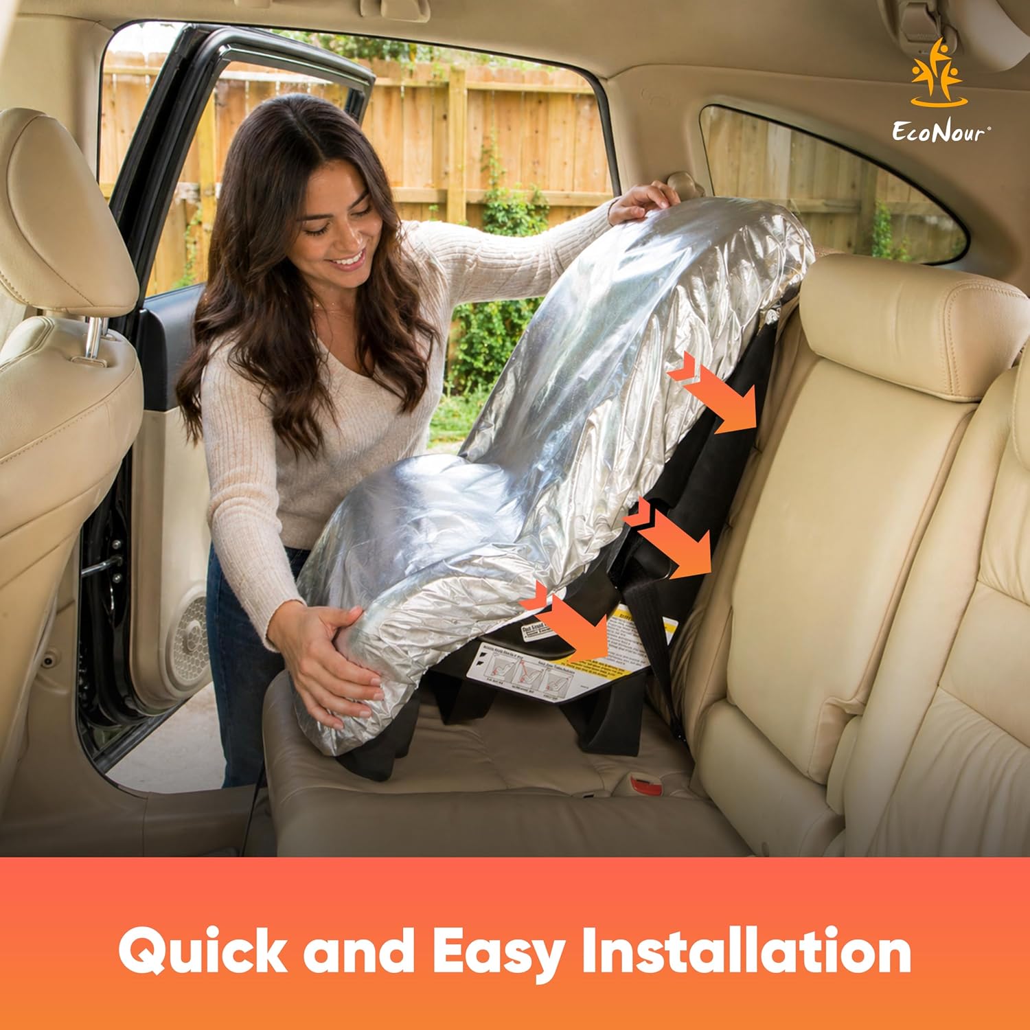 EcoNour Baby Car Seat Sun Shade Cover, Infant Carseat Heat Protector