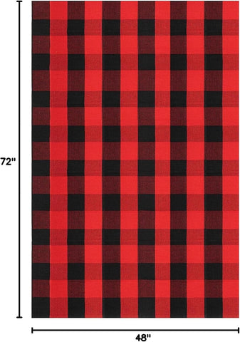IOHOUZE Christmas Buffalo Plaid Outdoor Rug 4x6, Washable, Red Black