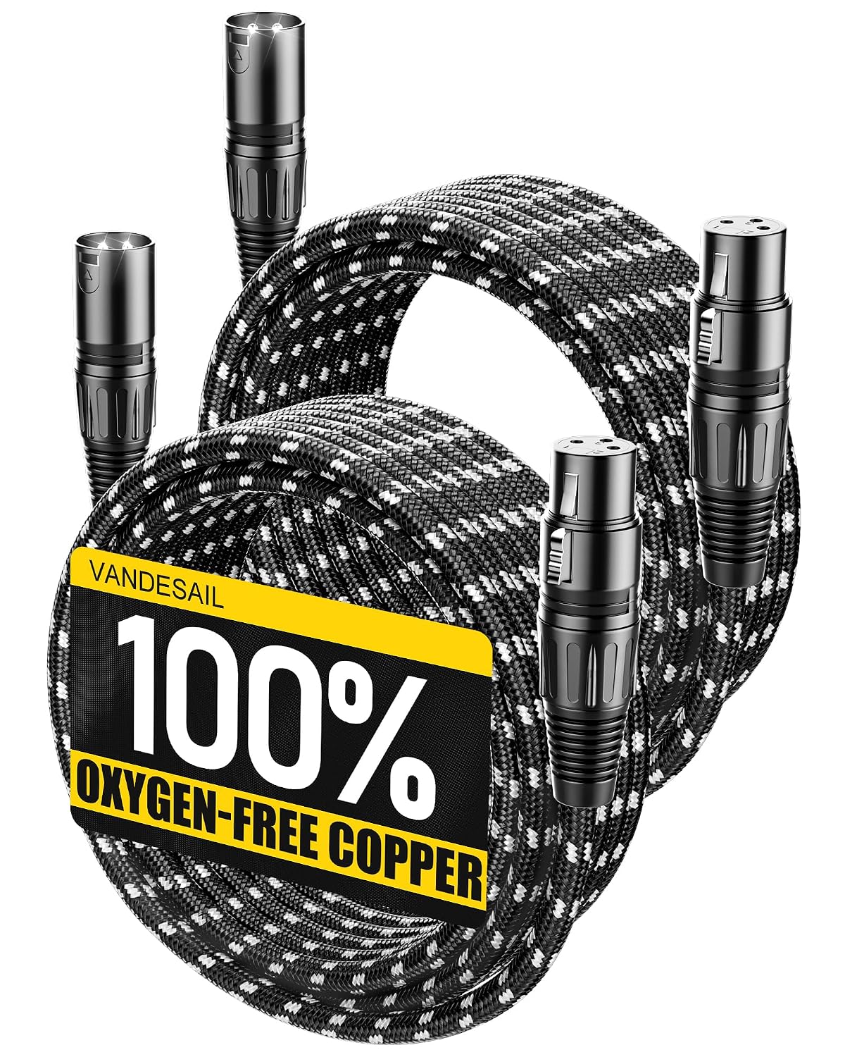 XLR Cables 6ft 4 Pack,XLR Microphone Cable,OFC Balanced Shielded