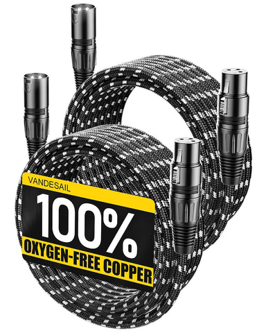 XLR Cables 6ft 4 Pack,XLR Microphone Cable,OFC Balanced Shielded