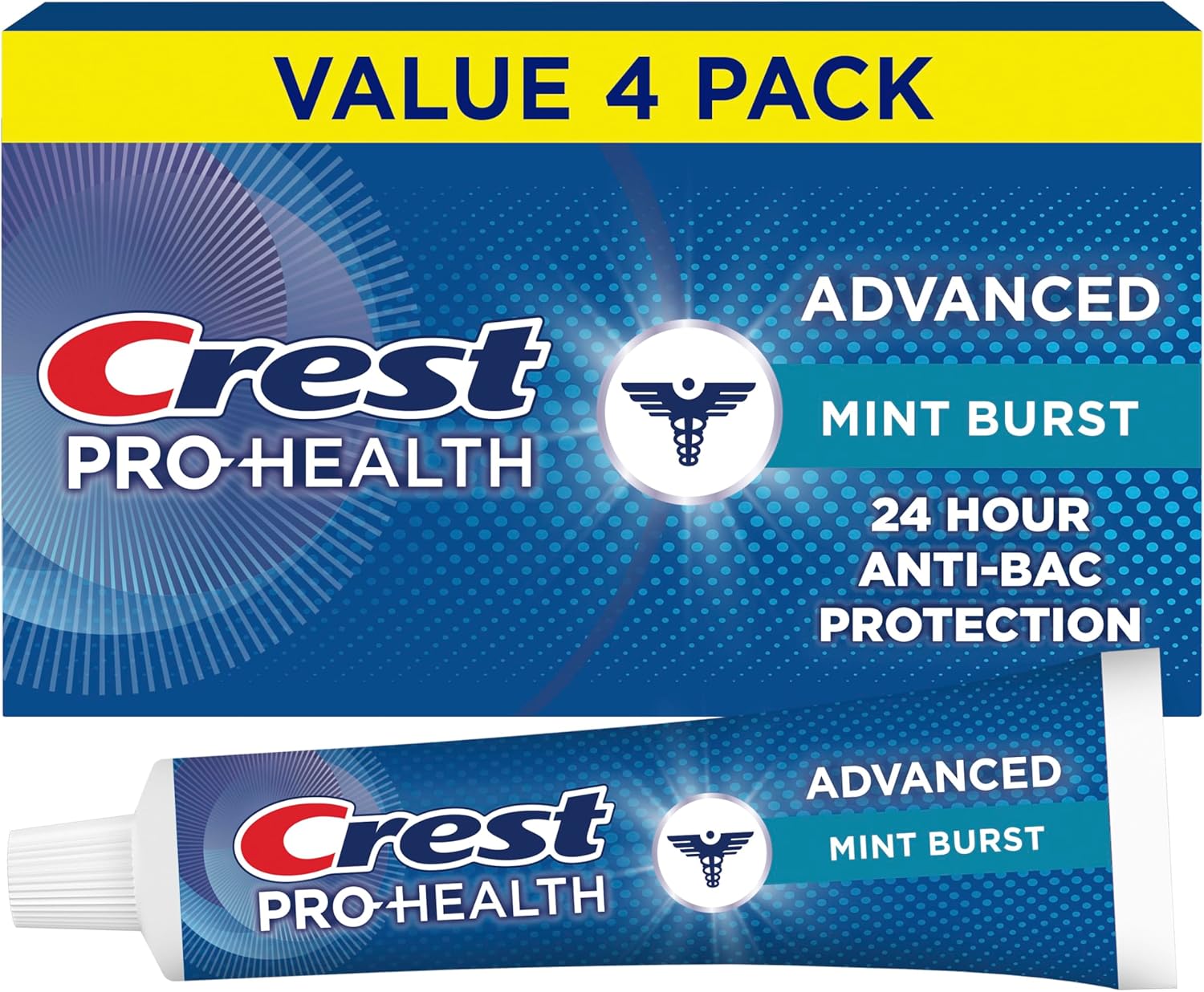Crest Pro-Health Advanced Antibacterial Protection Toothpaste,5 oz 4 Pack, Teeth Whitening for adults, Breath Freshener, for Sensitive Teeth, Gum Health, Gingivitis toothpaste, Travel Size Toiletries