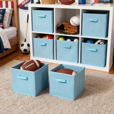GRANNY SAYS 11x11 Cube Storage Bins, 6-Pack Storage Cubes, Light Blue