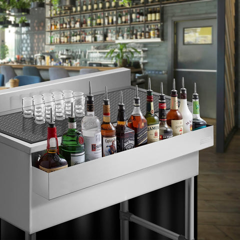 GRIDMANN 42-inch Single Speed Rail - Stainless Steel Liquor Bottle Holder Rack for Bars