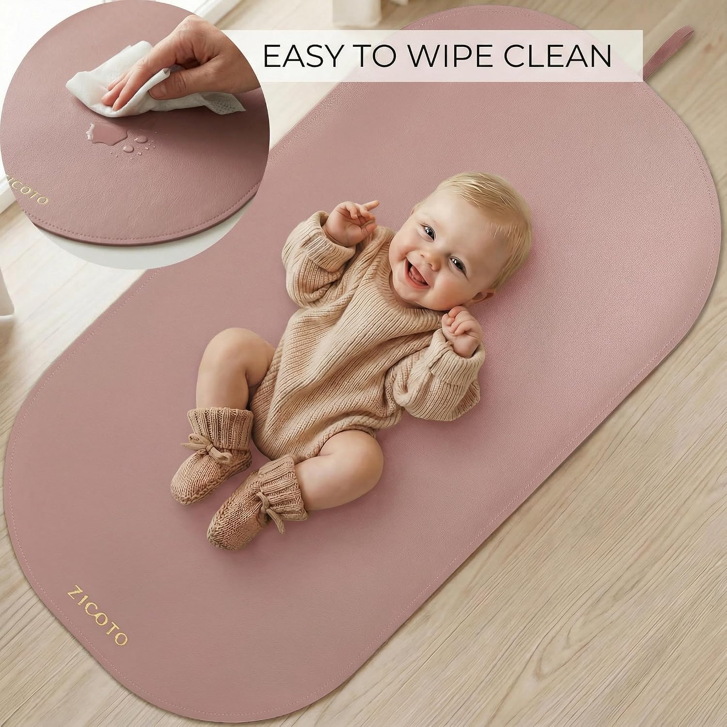 Beautiful Portable Baby Changing Pad - Wipeable Waterproof Diaper Mat