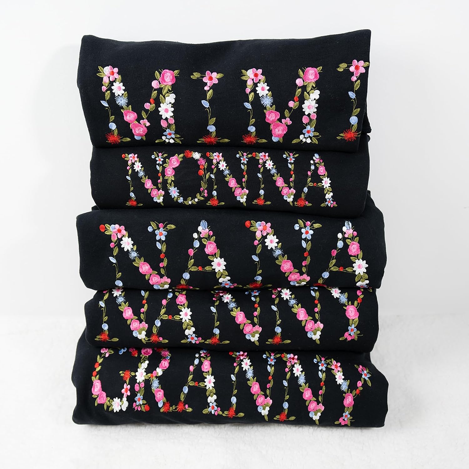 Embroidery Mimi Sweatshirts For Women Gift Sweatshirt From Grandkids Mimi Flower Grandma Gift Mothers Christmas
