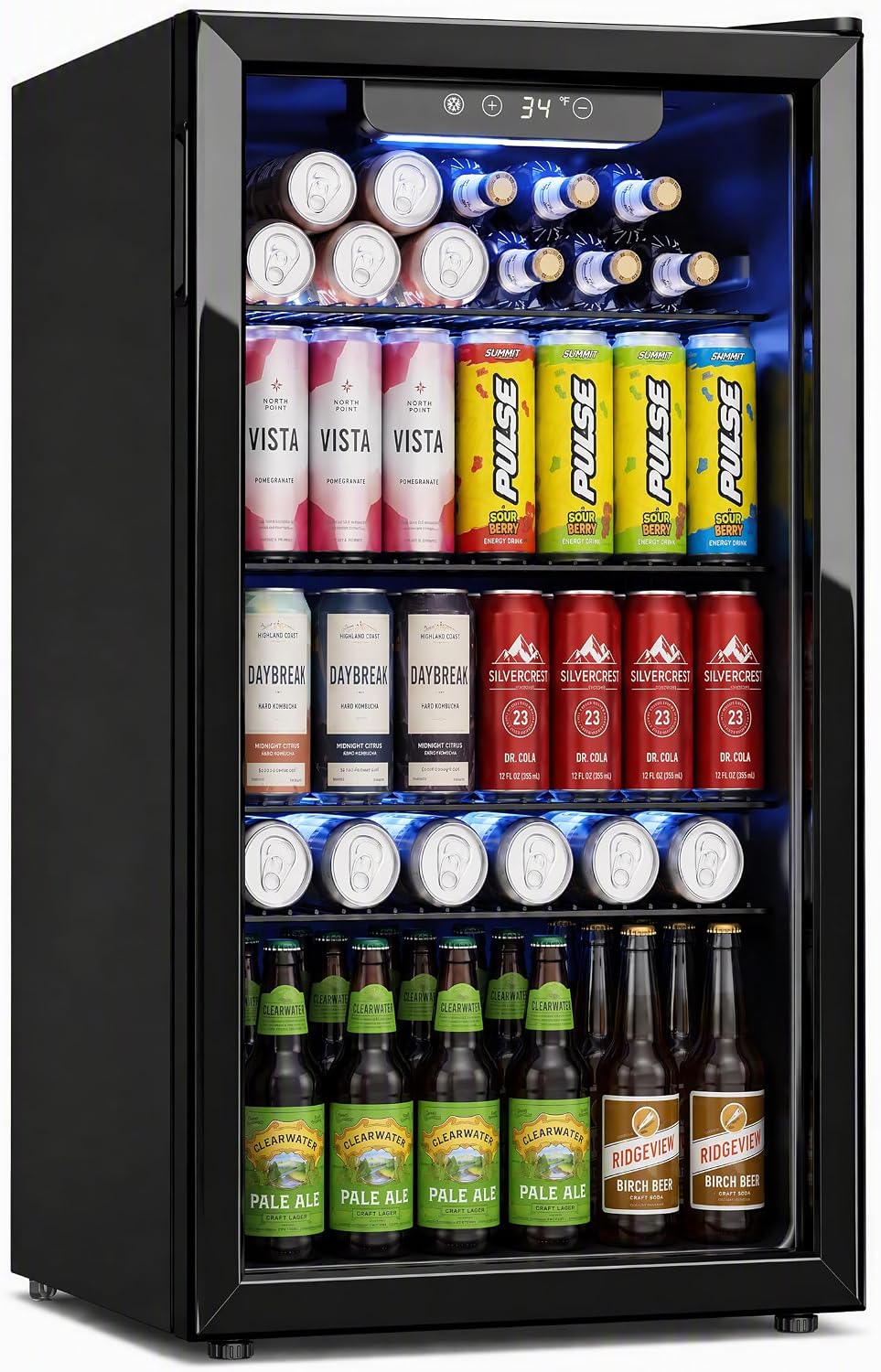 Icyglee 126 Can Mini Fridge, 3.2 Cu.Ft Beverage Refrigerator, Drink Cooler