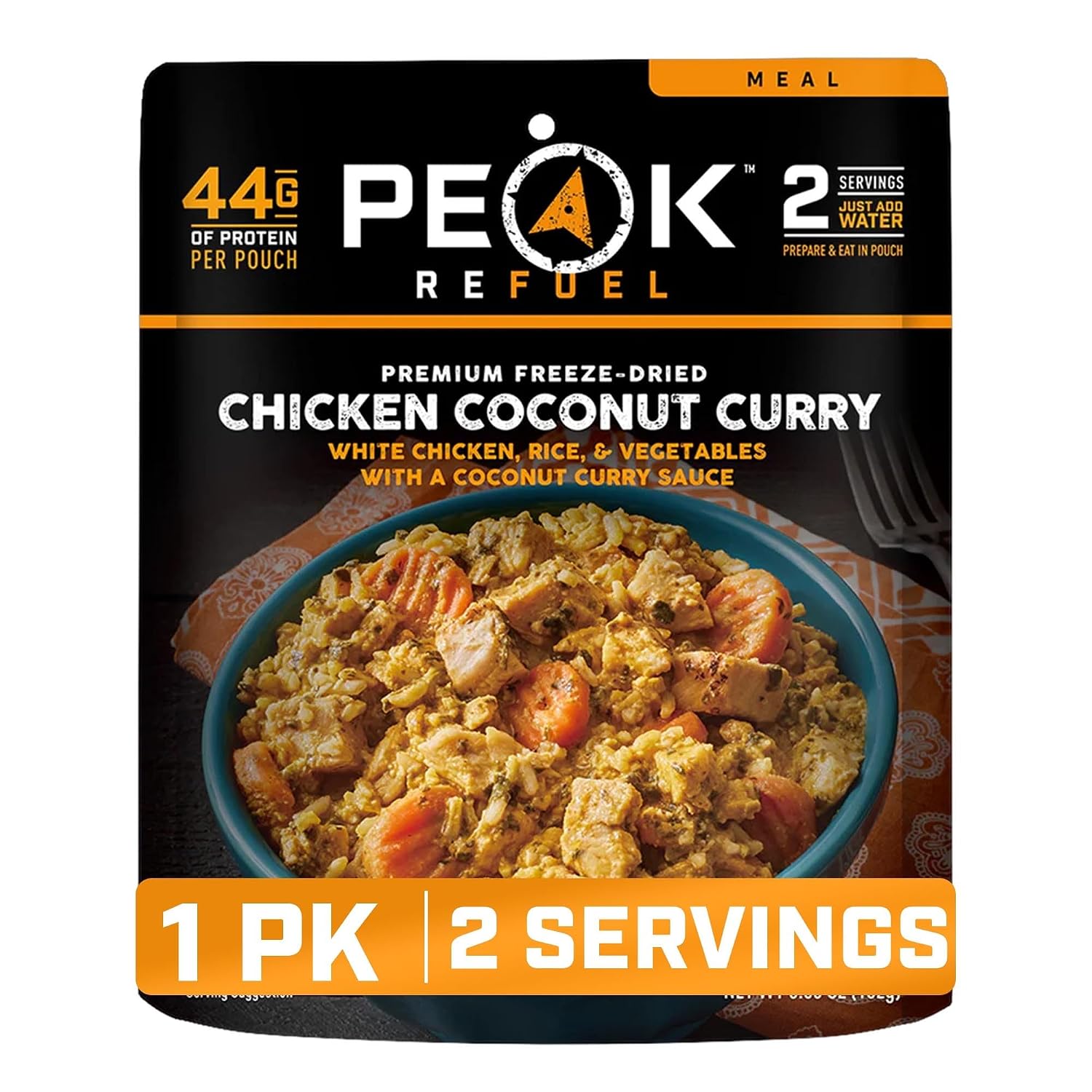 Peak Refuel Chicken Coconut Curry Freeze-Dried Camping Meal with Real Meat