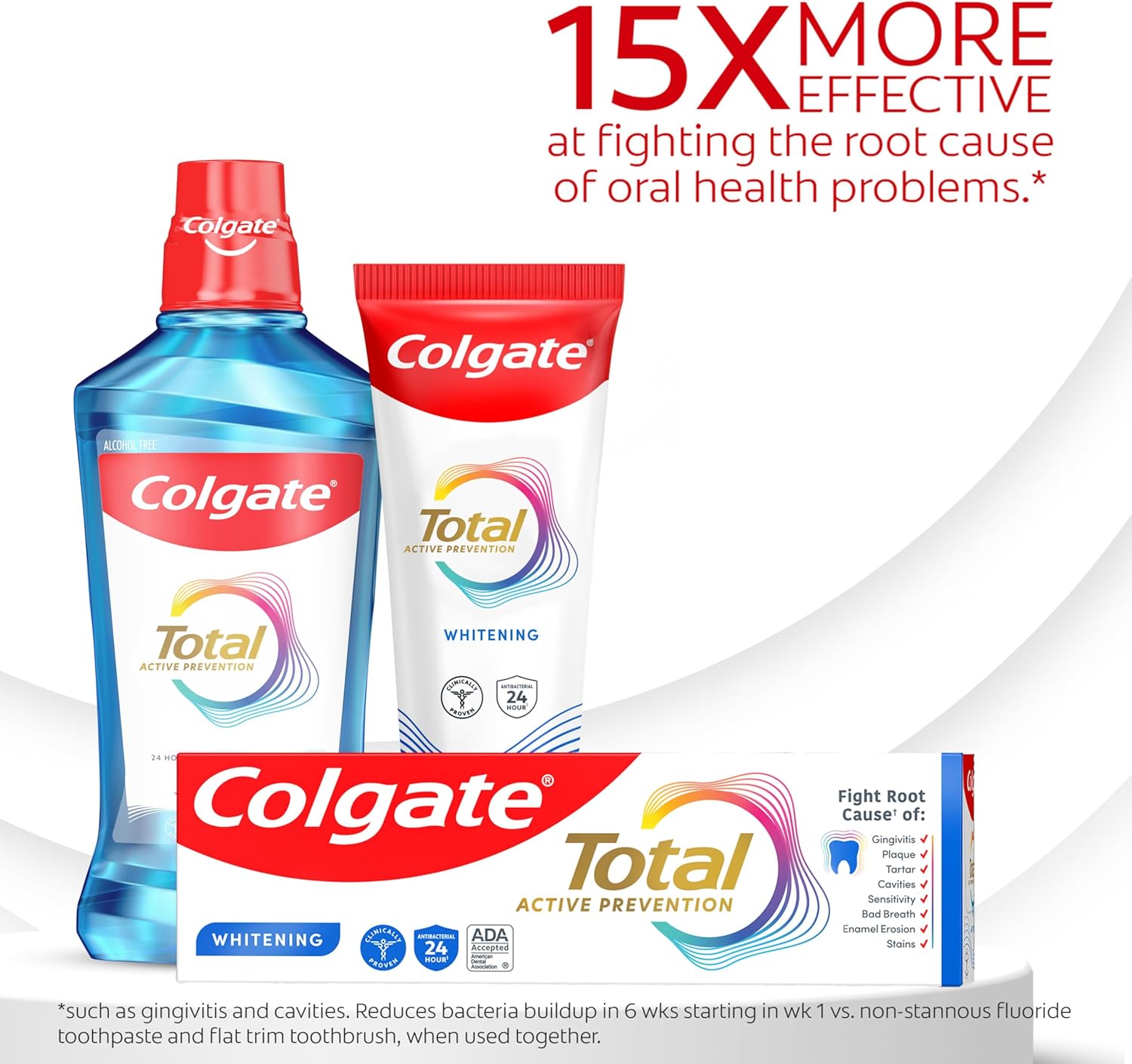 Colgate Total Whitening Fluoride Toothpaste, Mint, 2 Pack, 5.1 oz