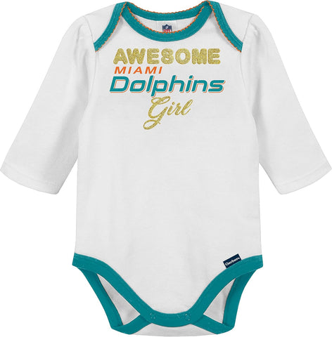 Gerber NFL Baby Girls 3-Pack Bodysuit Registry Gift Set Footed Pant and Cap
