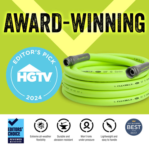 Flexzilla Garden Hose 5/8 in. x 25 ft, Heavy Duty, Lightweight, Durable, ZillaGreen - HFZG525YW-E