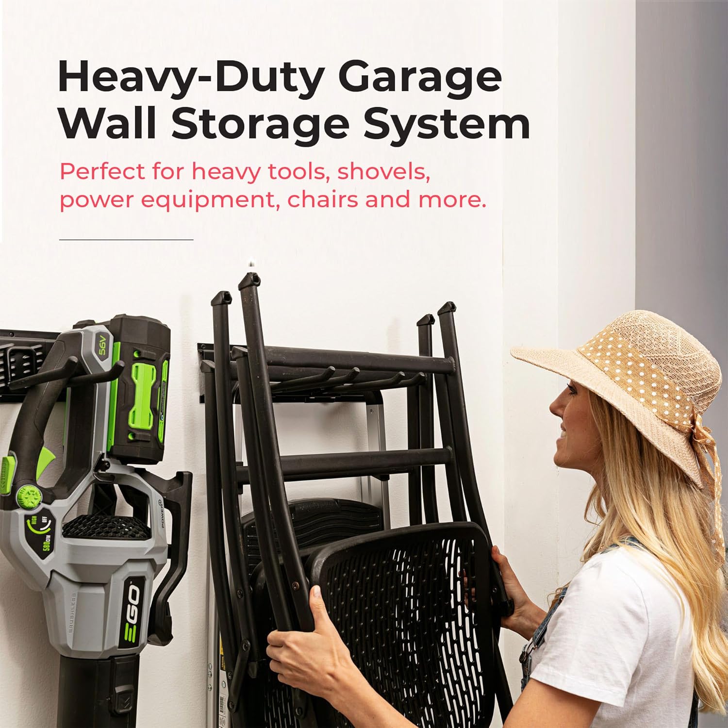 TIDYME Garage Tool Organizer Wall Mount, 80", 5 Racks 10 Hooks, 500 lbs