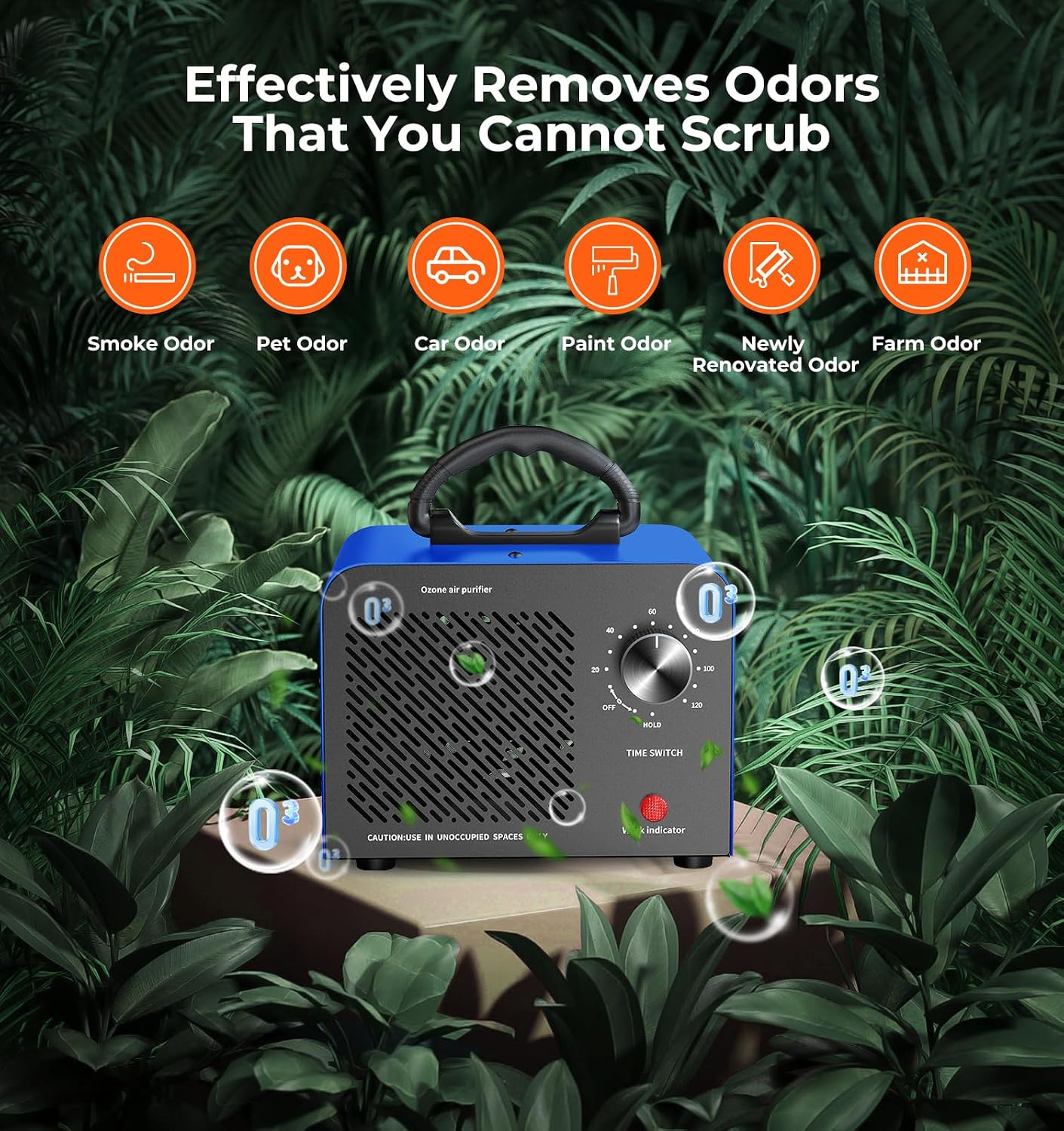 Hadlook Ozone Generator, 48,000mg/h High Capacity O3 Ozone Machine, Blue