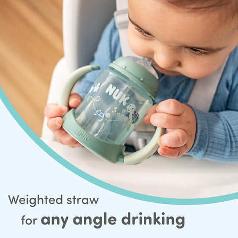 NUK Learner Straw Cup 10oz - Toddler Cup with Soft Straw for Easy Drinking Suitable for Ages 8 Months and Up