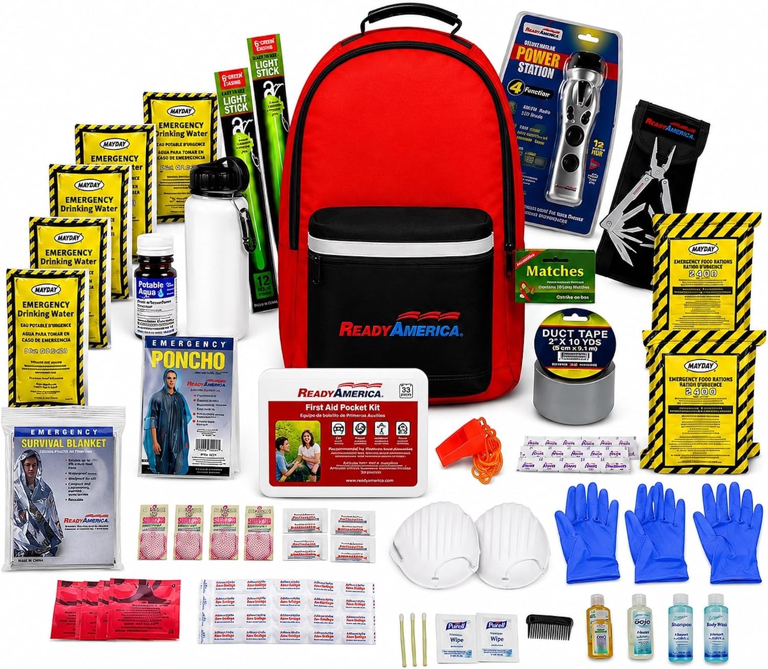 Ready America 70285 Deluxe 2-Person 3-Day Emergency Backpack