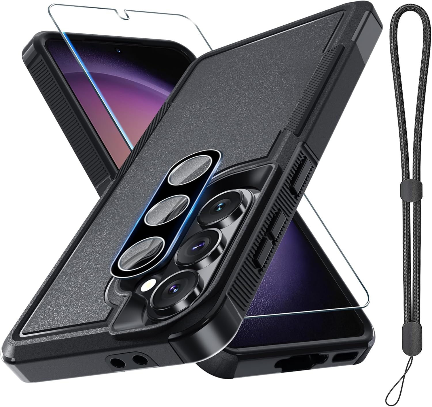 Case for Samsung Galaxy A37 5G Phone with Screen Protector,Black Matte