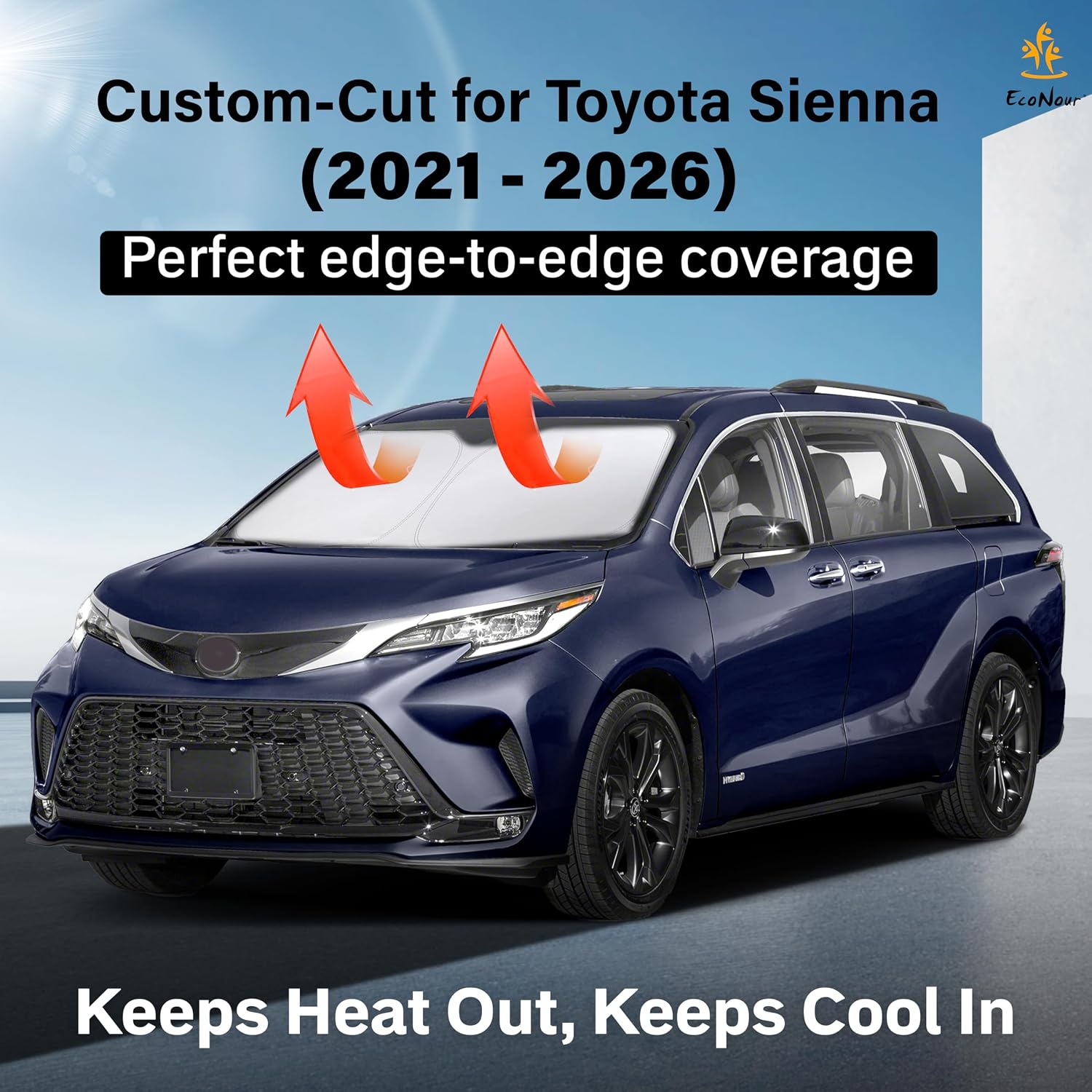 Toyota Sienna EcoNour Car Windshield Sunshade 2021-2026