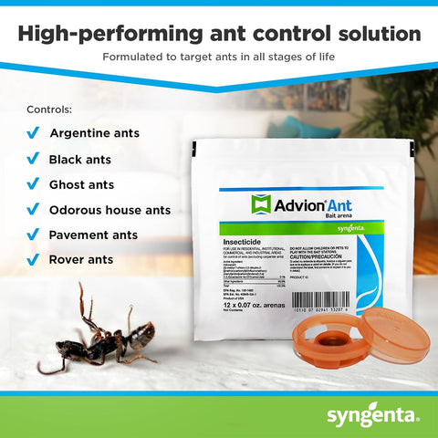 Advion Ant Bait Arena, 12-Count Bag, Effective Bait in A Small Plastic Arena for Easy Placement, Formulated with 0.1% Indoxacarb, Indoor and Outdoor Use, for Control of Most Major Ant Species (3)