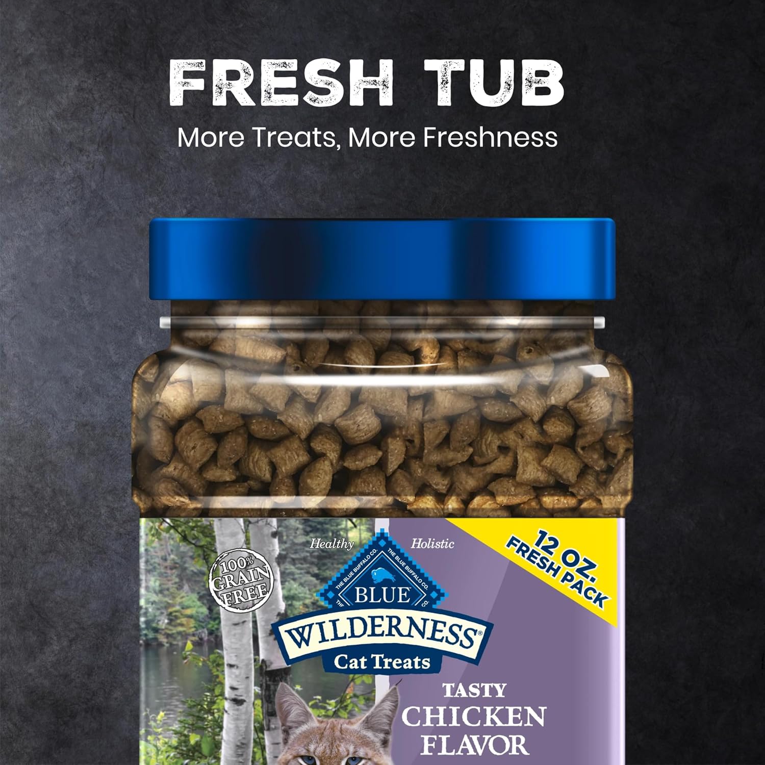 Blue Buffalo Wilderness Tasty Chicken Crunchy Cat Treats, Grain-Free, 12 oz