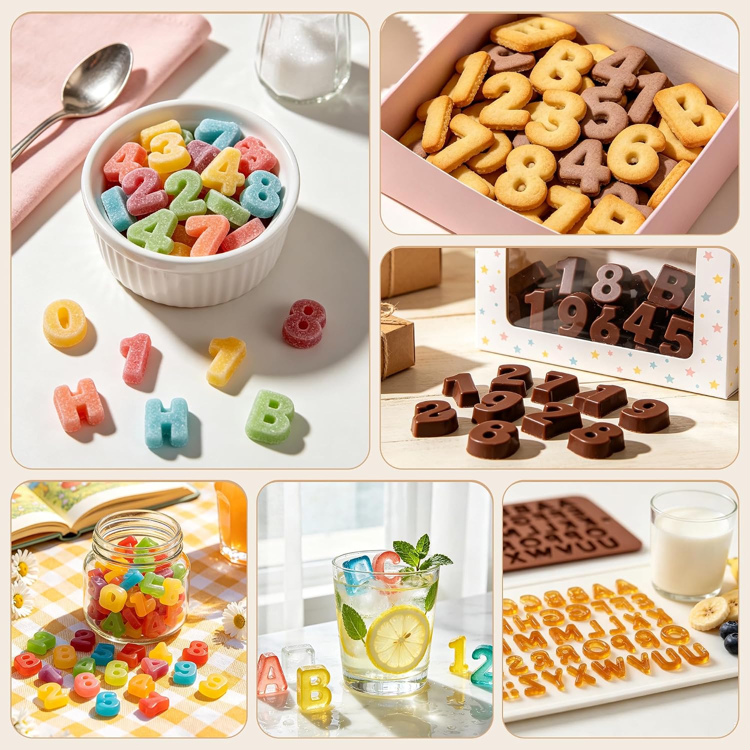 2Pcs Letter Silicone Molds, Chocolate Molds for Alphabet Decorating Cake