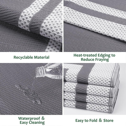 HappyTrends Outdoor Rug Portable Plastic Straw Camping Rugs for Outside RV