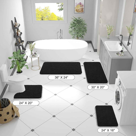 OLANLY Bathroom Rugs 36x24, Extra Soft Absorbent Chenille Bath Rugs