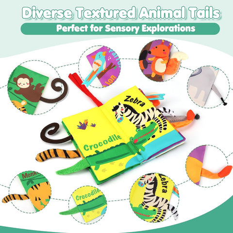 beiens Baby Books Toys, Tummy Time Touch and Feel Sensory Toys for Infant