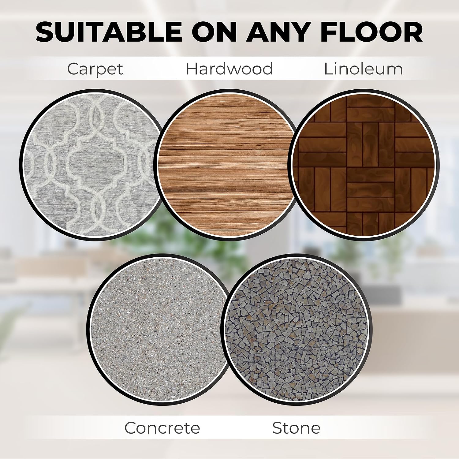 Door Stoppers for Bottom of Door Premium Floor Rubber Door Stop Wedge Made in USA Heavy Duty Honeycomb Design for Carpet, Tile, Ideal for Home, School, Commercial, Gray 2-Pack