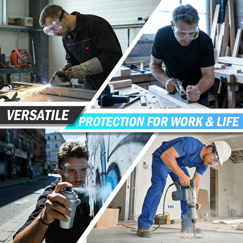 5 Pack Safety Goggles, Protective Safety Glasses, Soft Crystal Clear Eye Protection - Perfect for Construction, Shooting, Industrial, and More
