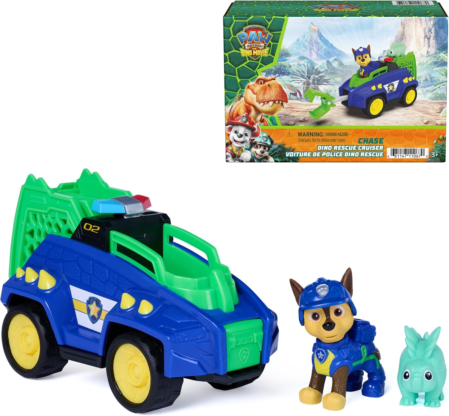 PAW Patrol The Dino Movie Chase Dino Rescue Cruiser Toy Car Vehicle
