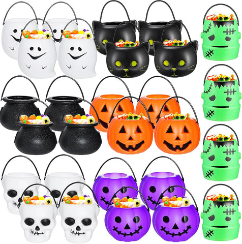 Haawooky 28 Pieces Halloween Candy Bucket,Mini Halloween Candy Holder