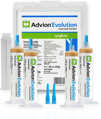 Syngenta - 61596 Evolution Cockroach Gel Bait, Size: 4 x 1.06 oz (30g), Various