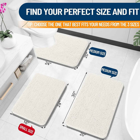 OLANLY Bathroom Rugs 30x20, Extra Soft Absorbent Chenille Bath Rugs
