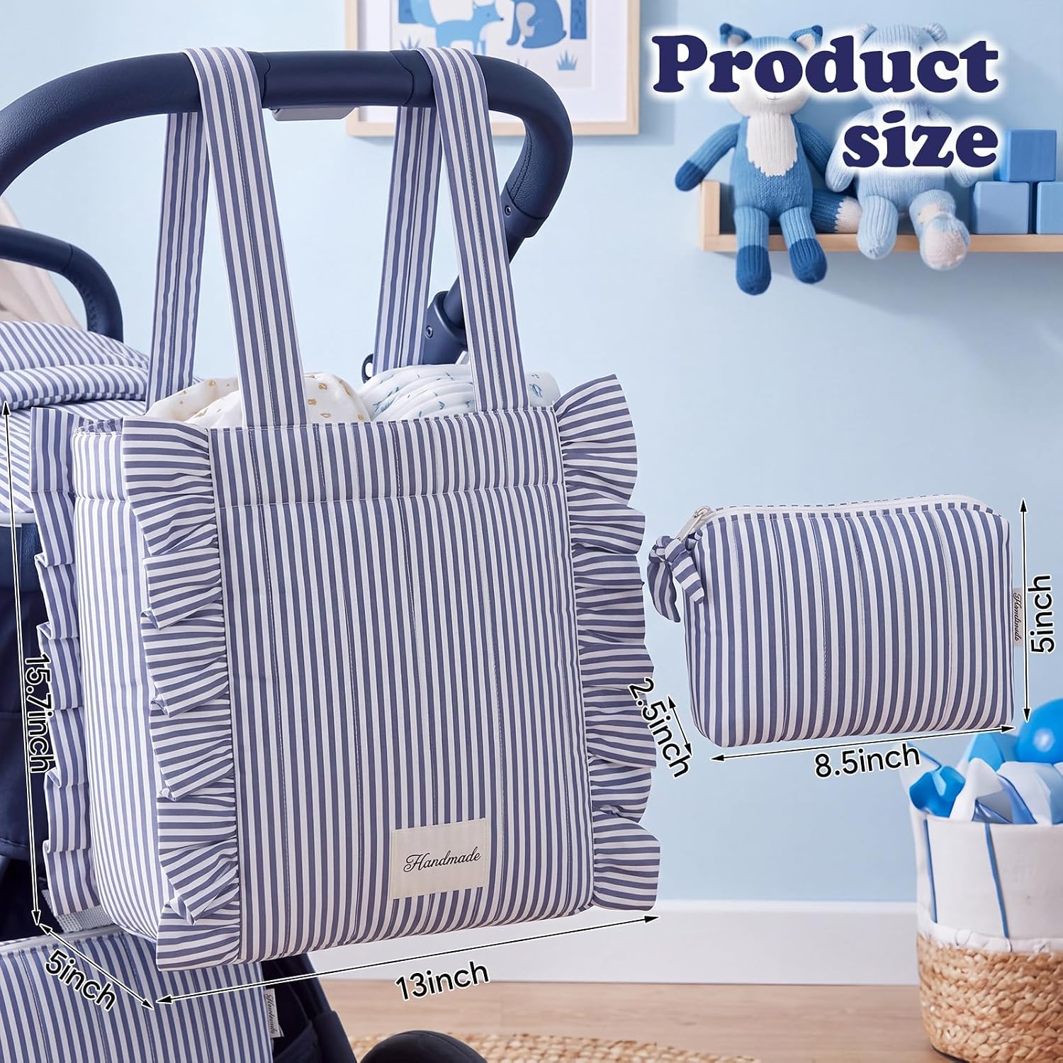 Abbylike Plaid Stroller Bag Stroller Organizer