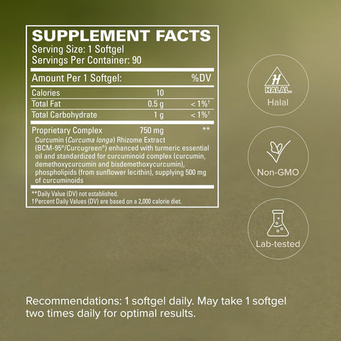Terry Naturally CuraMed 750mg - Pain & Inflammation Relief - 90 Count