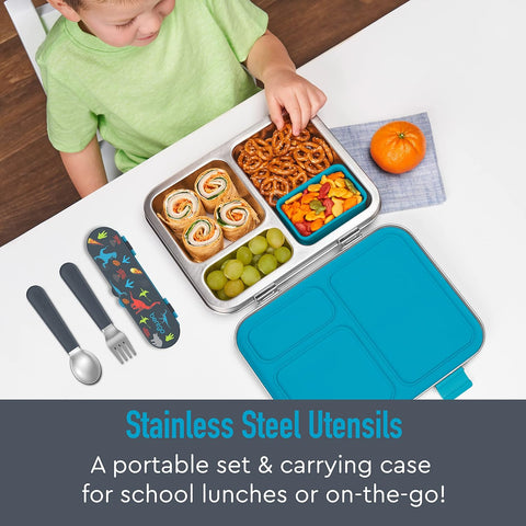 Bentgo Kids Stainless Steel Utensil Set with Fork, Spoon, & Storage Case