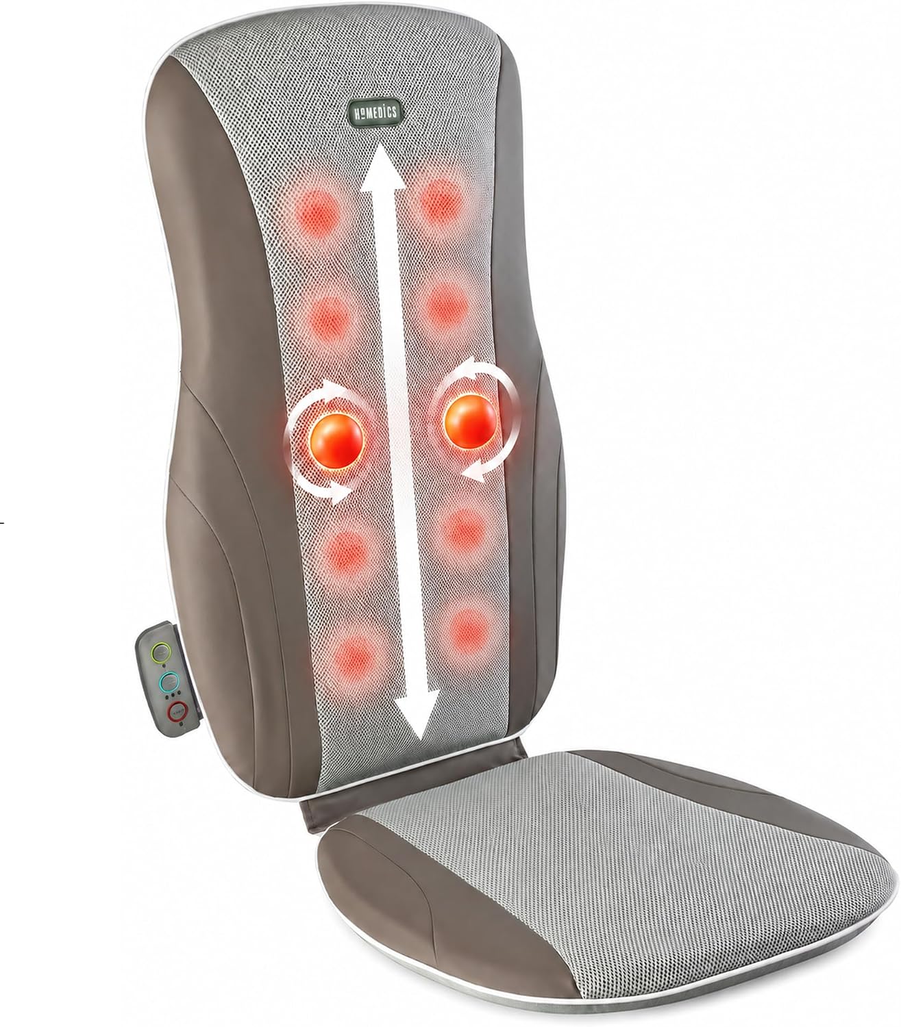Homedics Shiatsu Back Massager Cushion with Heat, Deep Kneading Massage