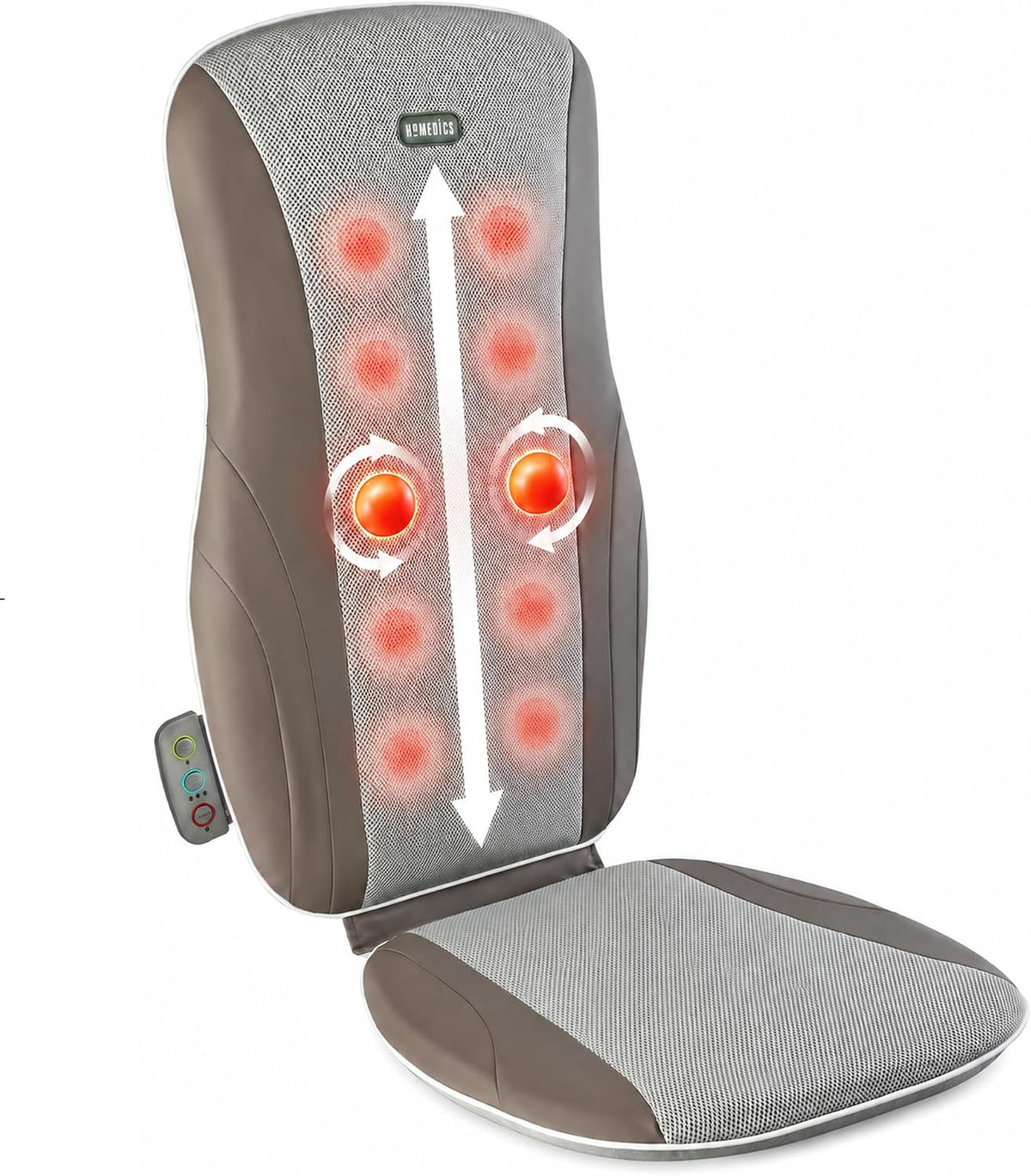 Homedics Shiatsu Back Massager Cushion with Heat, Deep Kneading Massage