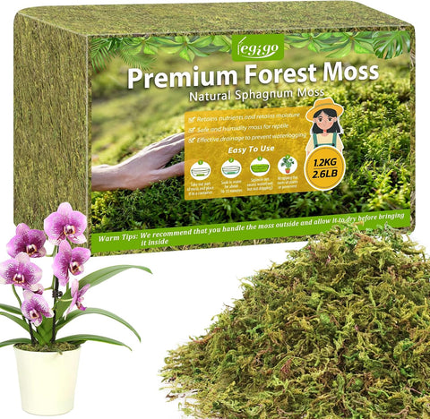 Legigo 2.6LB Sphagnum Moss for Plants, 60QT Natural Long Fiber Orchid Moss