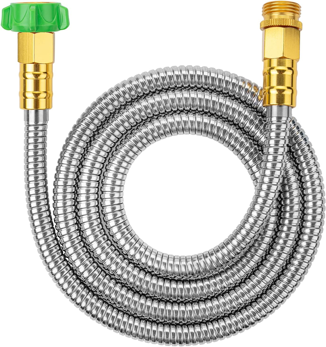 UNCO- Stainless Steel Metal Hose, 6 Feet, No Kink, Short Garden Hose Metal