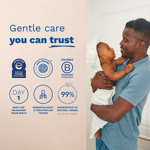 Mustela Stelatopia Eczema-Prone Skin Cleansing Gel - Baby Face & Body Wash with Natural Avocado & Sunflower Oil - Fragrance-Free & Tear Free