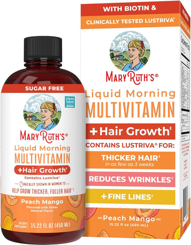 MARYRUTH'S Liquid Multivitamin + Hair Growth, Clinically Thicker Hair, 15oz