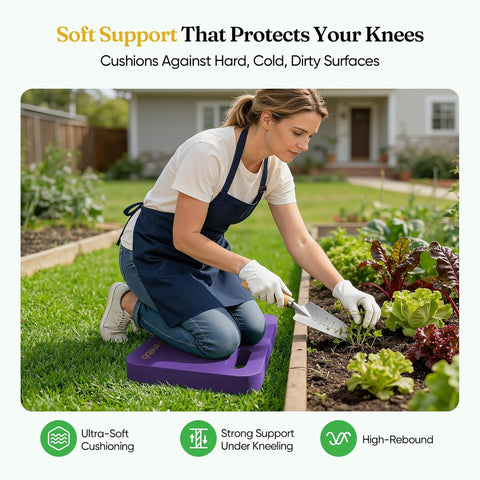 Grenebo 2-Pack Kneeling Pads, Extra Thick NBR, 17.3 x 11 x 1.6 in, Purple